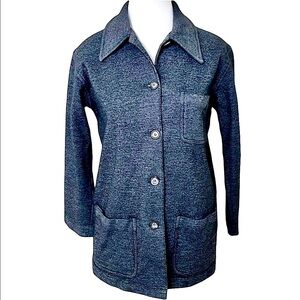 Vtg J.Crew Women’s Blazer Wool Knit Sz 2 Y2K Preppy Classic Sophisticated Comfy